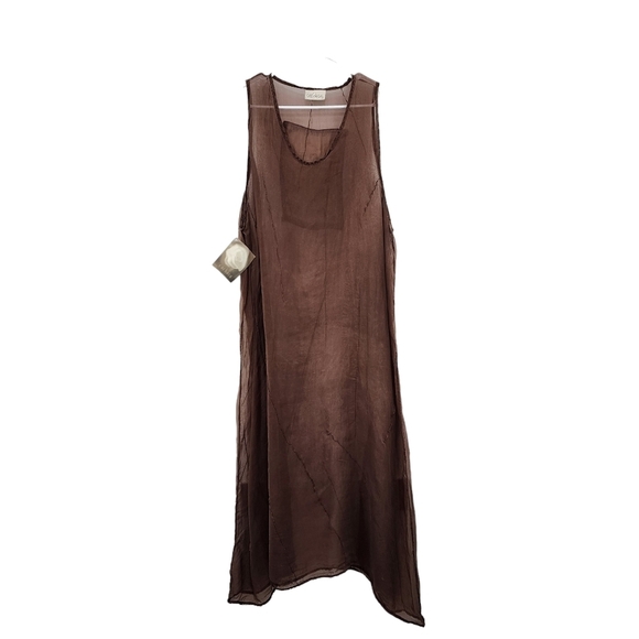 Cachaca Women's Peasant Lightweight Patchwork Sheer Maxi Dress Art to Wear - Picture 1 of 6
